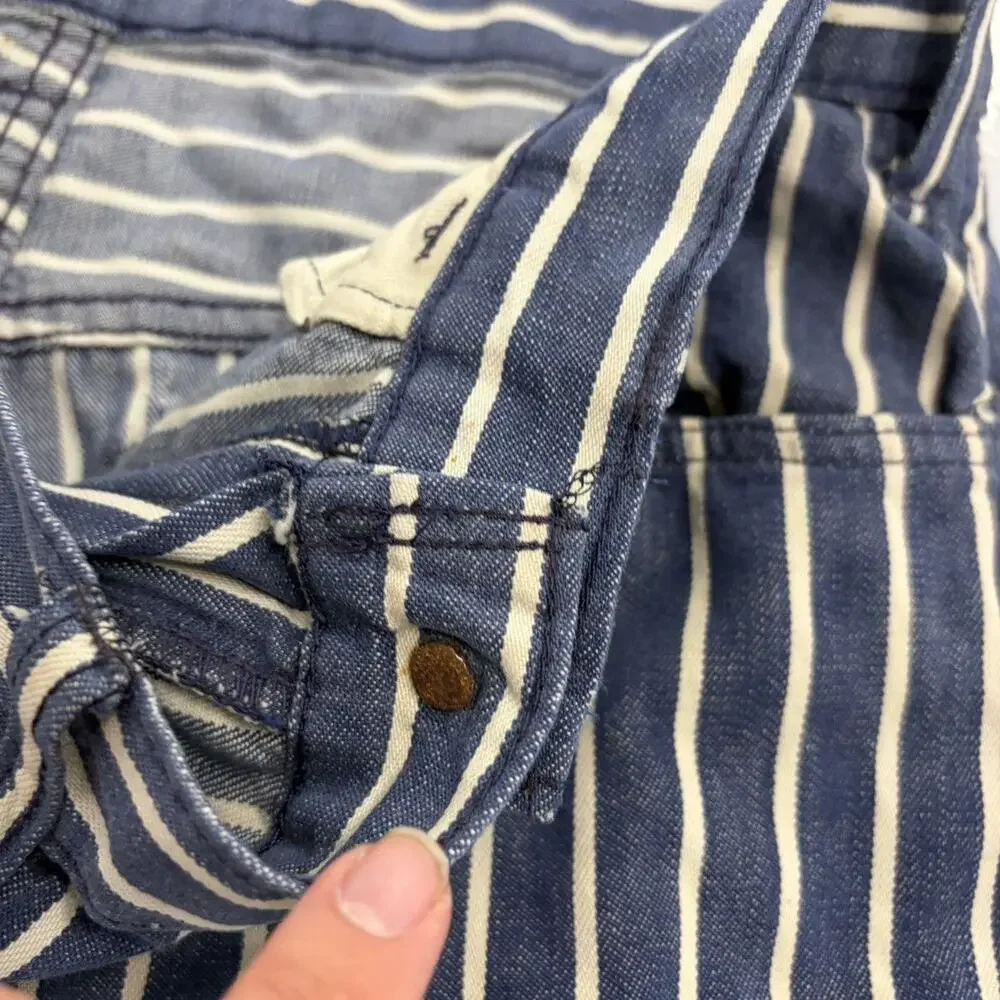 Vintage 70s Levis Blue/White Striped Bell Bottom Jeans 32x28